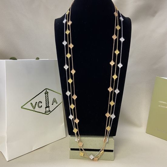 Van Cleef & Arpels VCA Mini Floral Long Necklace Dual-wear Design