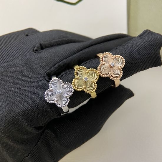 Van Cleef & Arpels VCA Diamond Clover Band Ring