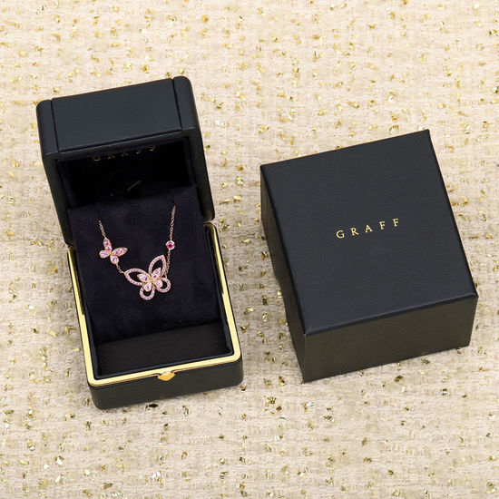 Graff Pink Diamond Bow Sliding Necklace