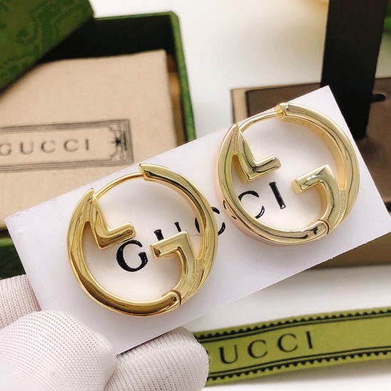 Gucci Round Smooth Ear Hooks Brass Material