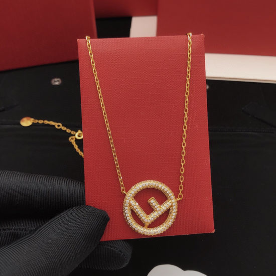 Fendi Round Pendant Necklace