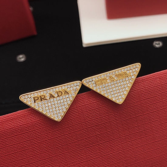 Prada Minimalist Triangle Stud Earrings