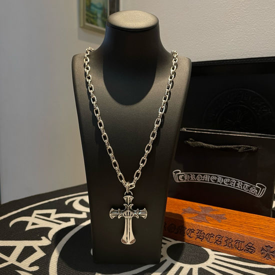 Chrome Hearts Cross Crown Pendant Necklace Jewelry