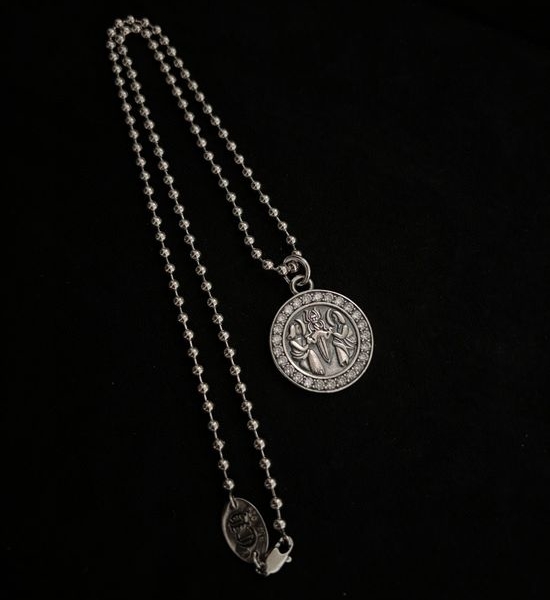 Chrome Hearts Round Diamond Pendant Necklace