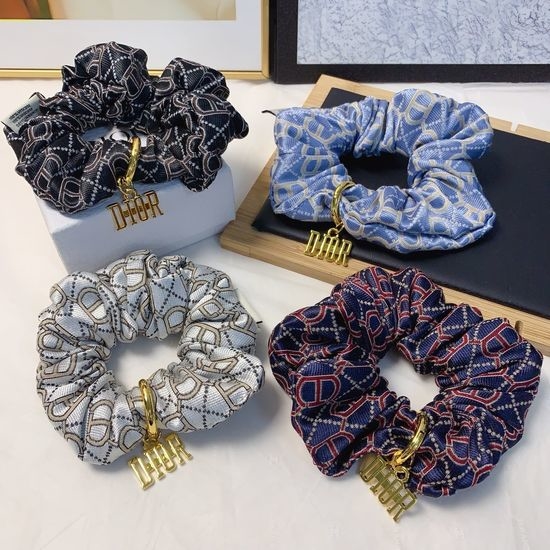 Christian Dior CD Tag Decor Elastic Hair Scrunchie