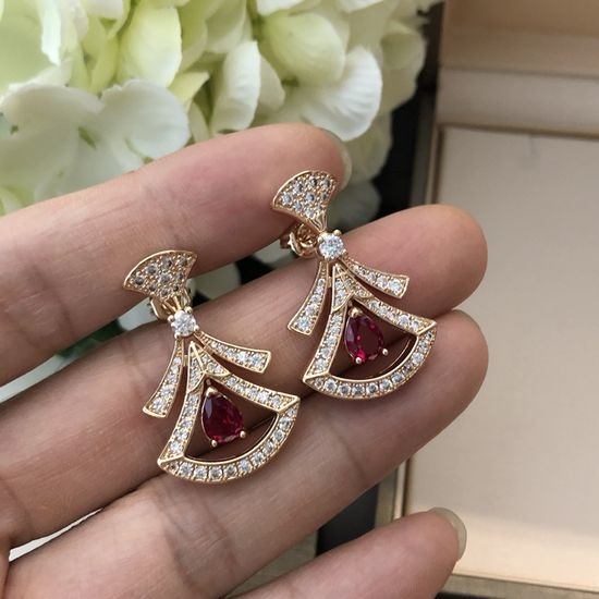 Bvlgari Hollow Out Earrings Elegant Classic Design