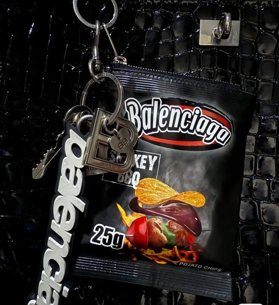 Balenciaga Genuine Leather Bag Accessory Keychain