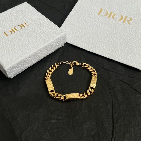 Christian Dior CD Brass Chic Adjustable Bracelet