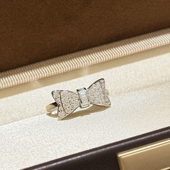 Chanel Bow Full Paved Diamond Elegant Ring