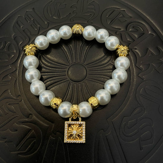 Chrome Hearts Beaded Bracelet with Patterned Details