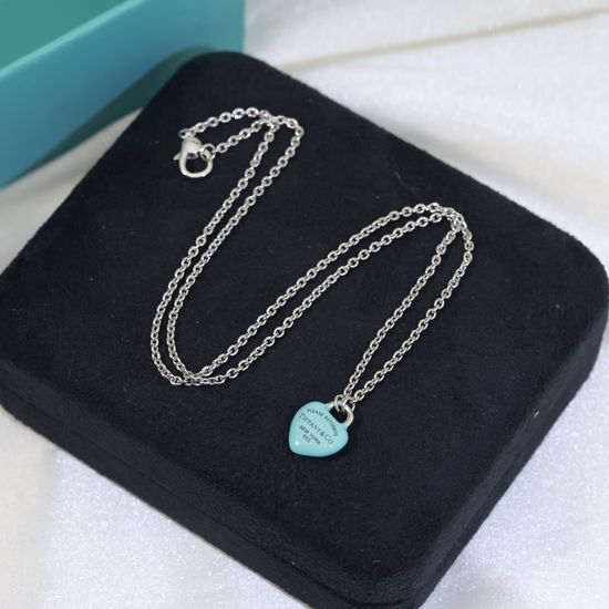 Tiffany & Co. Blue Heart Pendant Adjustable Necklace
