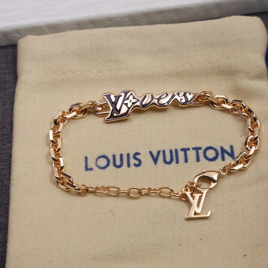 Louis Vuitton LV Rose Gold Tone Delicate Chain Bracelet