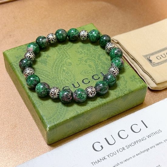 Gucci Natural Stone Beaded Bracelet Vintage Style