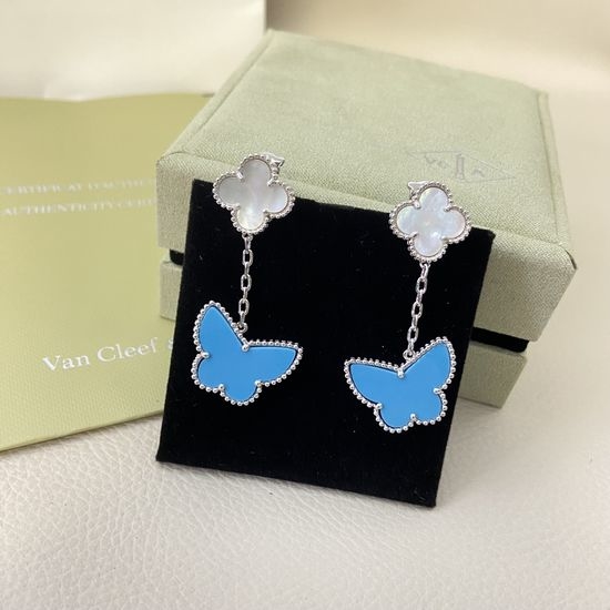 Van Cleef & Arpels VCA Mixed Gemstone Clover Ear Clips