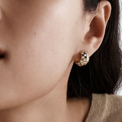 Louis Vuitton LV Checkerboard Pattern Simple Stud Earrings