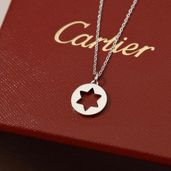 Cartier Hexagram Pendant Simple Metal Necklace