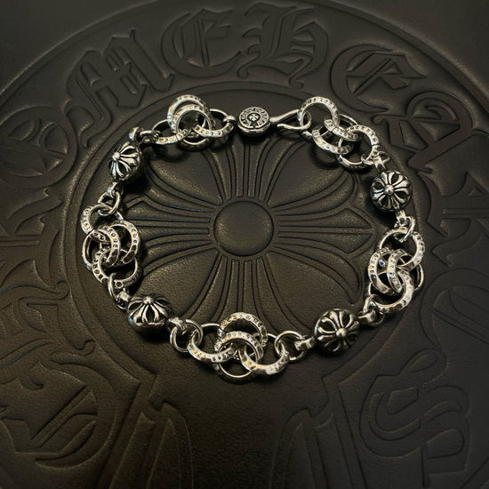 Chrome Hearts Vintage Cross Flower Ball Bracelet