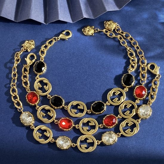 Gucci Colored Diamond Letter Chain Bracelet