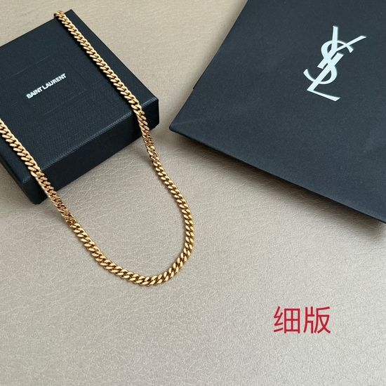 Yves Saint Laurent YSL Handmade Brass Elegant Necklace