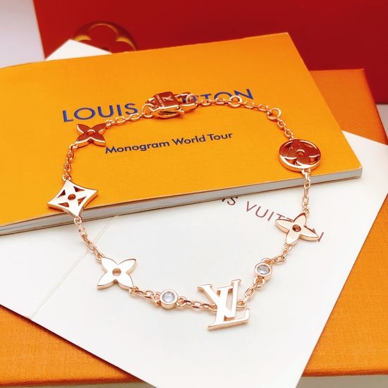 Louis Vuitton LV Rose Gold Hollow Carved Bracelet