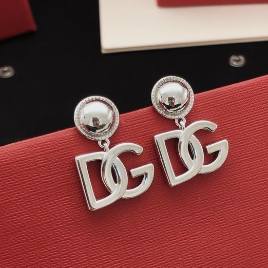 Dolce & Gabbana Polished Silver Stud Earrings Premium Brass Jewelry