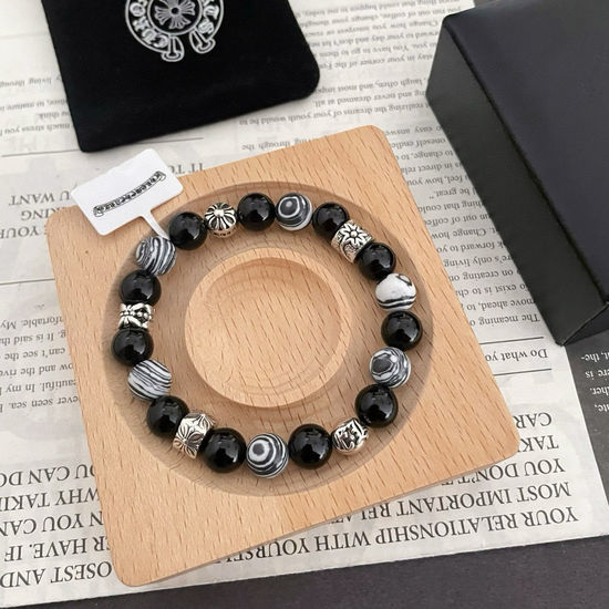 Chrome Hearts Black Onyx Multi-element Beaded Bracelet