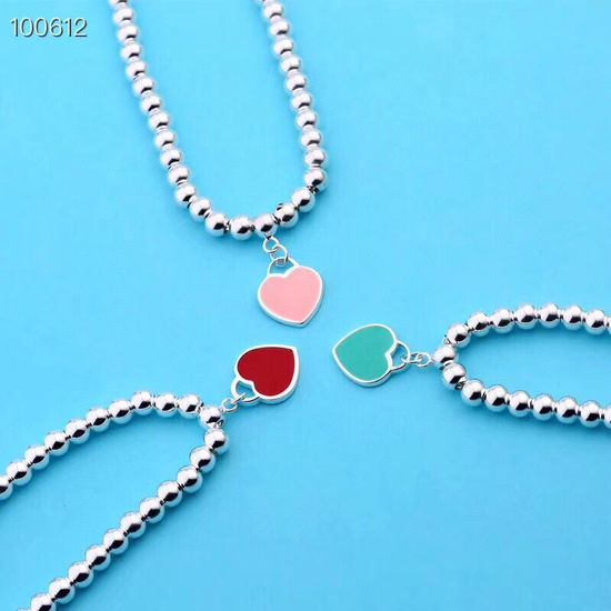 Tiffany & Co. Heart Key Enamel Beaded Bracelet