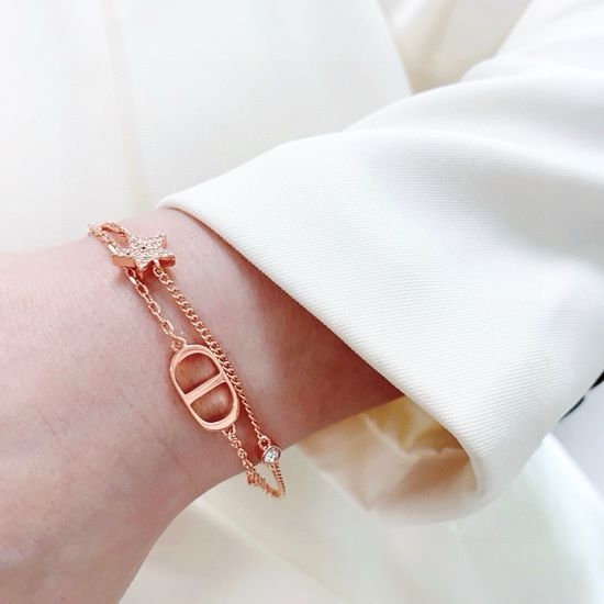 Christian Dior CD Dior Rose Gold Layered Diamond Bracelet