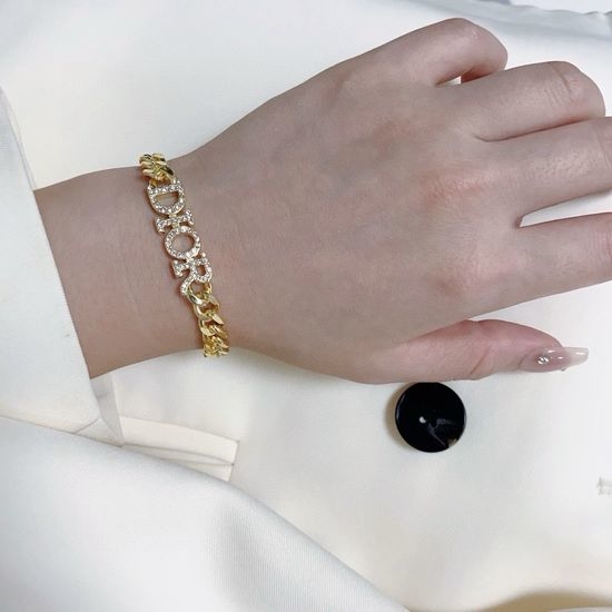 Christian Dior CD Dior Diamond Letter Adjustable Bracelet