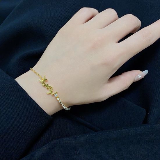 Yves Saint Laurent YSL YSL Diamond Encrusted Bracelet