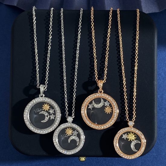 Chopard Diamond Inlaid Round Pendant Necklace