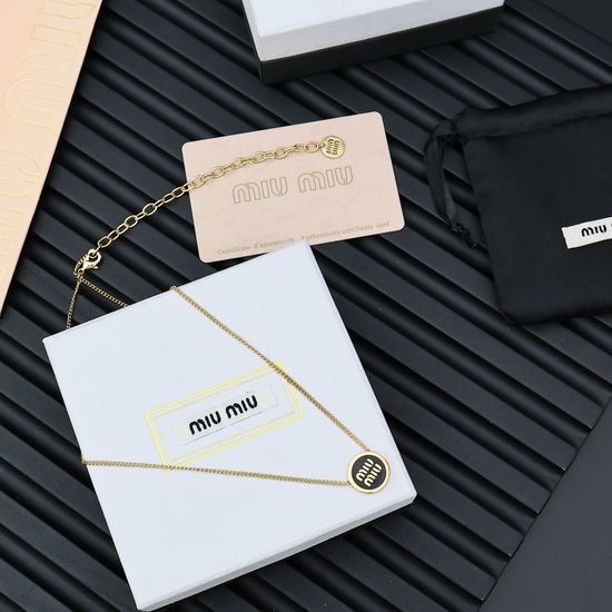Miu Miu Candy Color Enamel Button Necklace