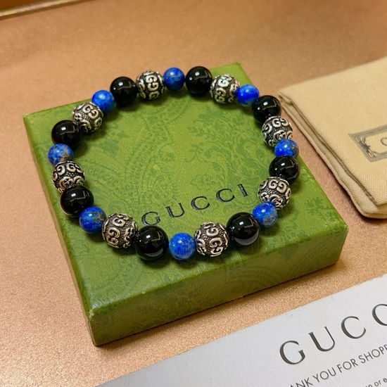 Gucci Natural Onyx Beaded Bracelet Jewelry Accessory