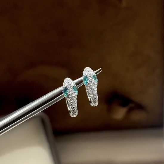 Apm monaco Snake Blue Sapphire Earrings with Retro Style