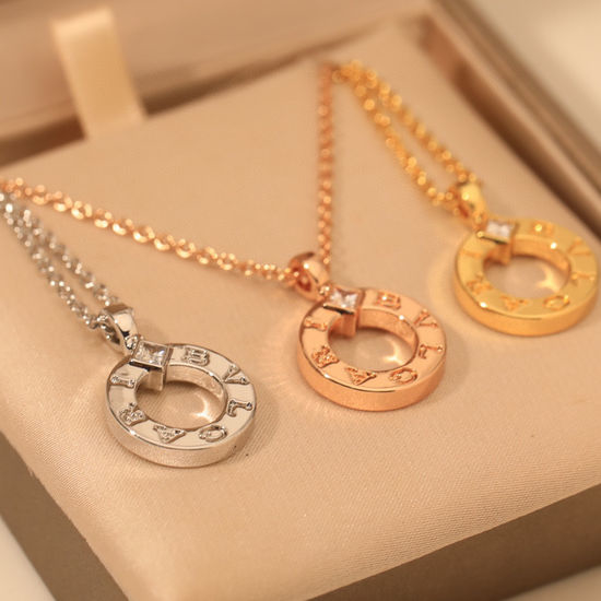 Bvlgari Classic Inlaid Pendant Necklace