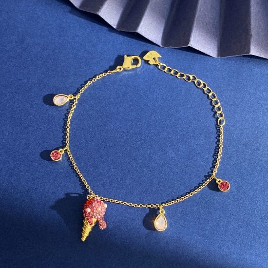 Swarovski Pink Rhinestone Ice Cream Charm Bracelet