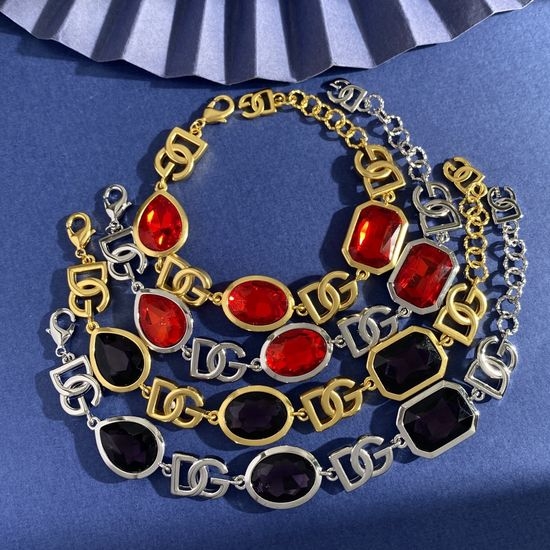 Dolce & Gabbana Rhinestone Gem Crystal Charm Bracelet