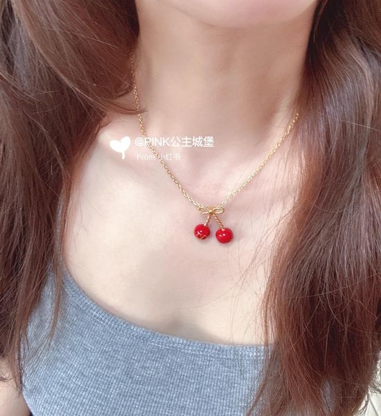 Valentino Red Bow Knot Pendant Necklace