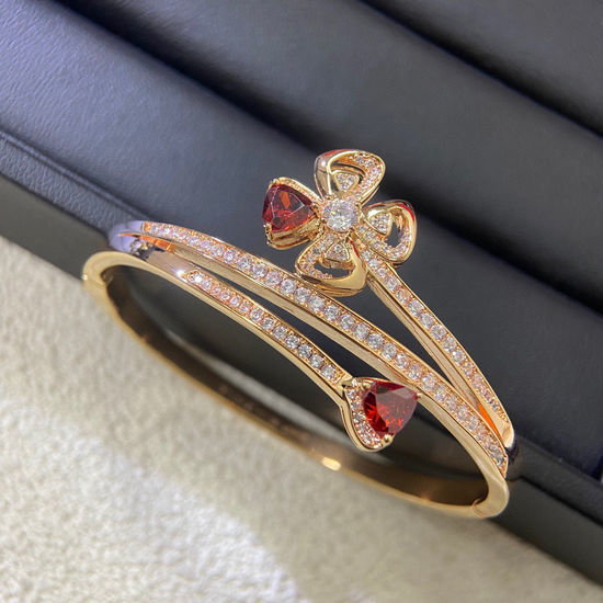 Bvlgari Diamond Hollow Flower Bangle Bracelet