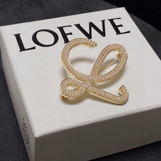 Loewe Elegant Gold Tone Delicate Brooch