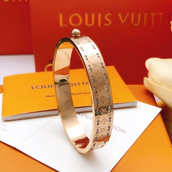 Louis Vuitton LV Rose Gold Monogram Bracelet Brass