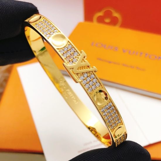 Louis Vuitton LV Full Diamond Design Bangle Bracelet