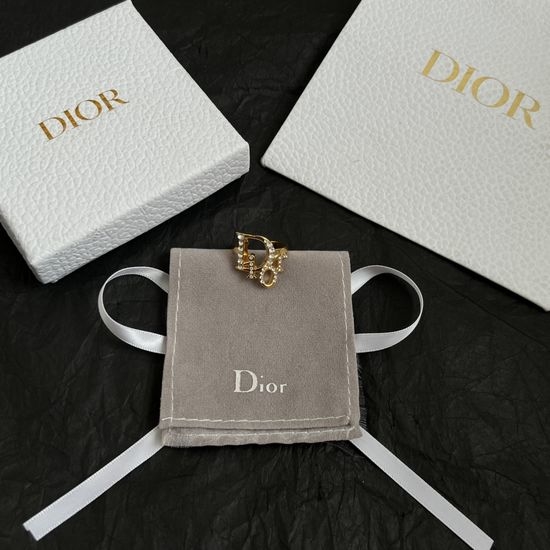 Christian Dior CD Elegant Brass Vintage Ring