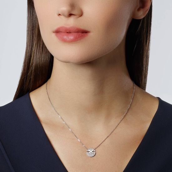 Chaumet Cross Design Full Diamond Pendant Necklace