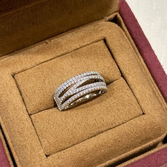 Apm monaco Five Row Full Diamond Simple Ring