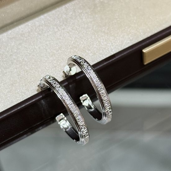 PIAGET Brushed Carved Half Hoop Earrings