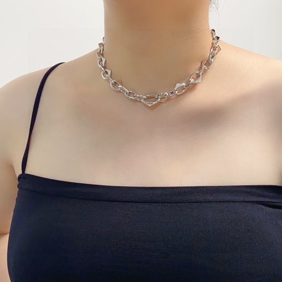 Prada Embossed Logo Thick Pendant Necklace
