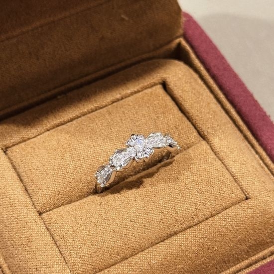 Chrome Hearts Zircon Cross Iris Silver Open Ring