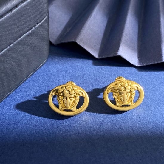Versace Retro Hollow Engraved Stud Earrings