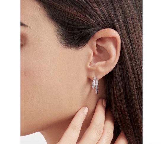 Bvlgari Full Diamond Snake Shape Earrings